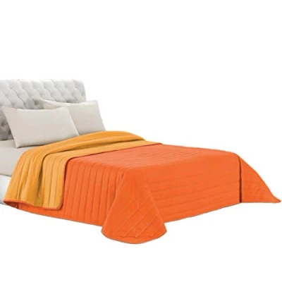 Abbildung von Italian Bed Linen Elegant Steppdecke für Doppelbett 260 x 270 cm Arancio/Giallo