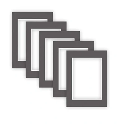 Abbildung von nielsen Conservation Passepartout Karton 2,2 mm 5er Set Außenformat 13x18 cm für Bildformat 9x13 Graphitgrau (dunkelgrau) strukturierte Oberfläche