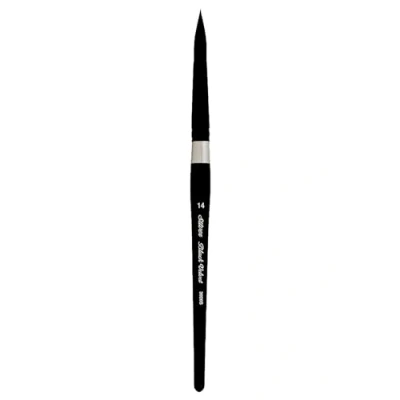 Abbildung von Silver Brush Limited 3000S14 Black Velvet Rund Pinsel, Aquarellpinsel in Größe 14, Kurzer Griff