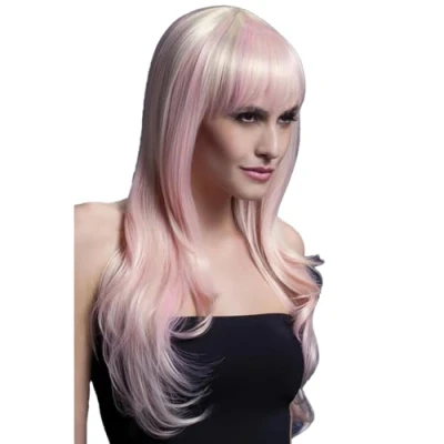 Abbildung von Smiffys Kostüm Perücke Langer Federschnitt mit Pony candy, Hochwertige Kunsthaar Perücken aus der Fever Wig Collection
