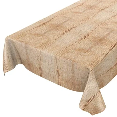 Abbildung von ANRO Wachstuch Tischdecke abwaschbar Wachstuchtischdecke Wachstischdecke Holz Beige Braun 300x140cm