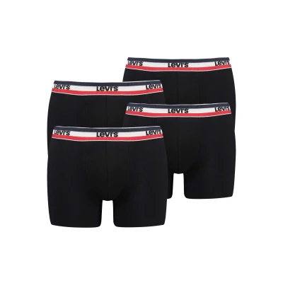 Abbildung von Levi&#039;s 4ER PACK Sportswear Logobund Panties, Herren, Größe: Large, Schwarz