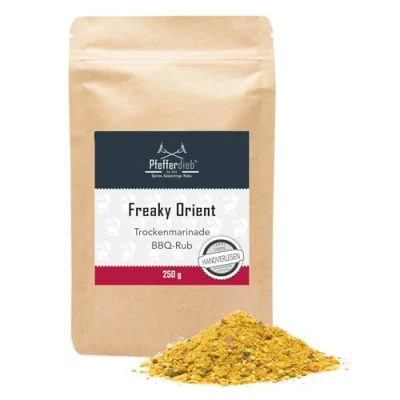 Abbildung von Freaky Orient Premium BBQ Rub Grillgewürz &amp; Trockenmarinade für Fleisch, Fisch orientalisches Gewürz mit Chili Kurkuma 250g Pfefferdieb®