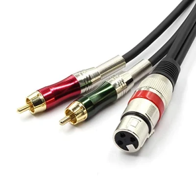 Abbildung von SiYear XLR Buchse zu 2 x Phono RCA Stecker Adapter Y Splitter Patch Kabel, 3 Pin Dual Stereo Audio Kabel (3M/10FT)