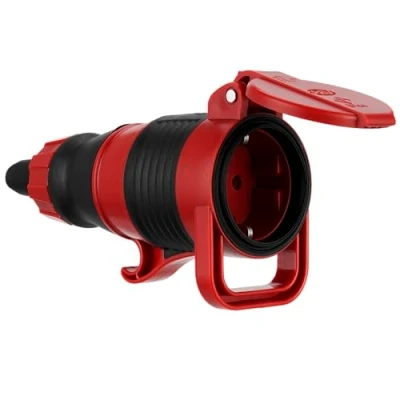 Abbildung von REV PROFI Schutzkontakt Gummikupplung, für Aussenbereich IP44, 230VAC, mehrfarbig, 15 x 8,4 5,5cm