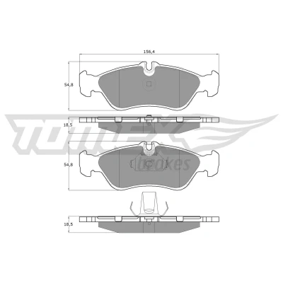 Abbildung von TOMEX brakes TX 11 49 Bremsbelagsatz Hinterachse für Verschleißwarnanzeiger vorbereitet MERCEDES BENZ: Sprinter 3 T Kastenwagen