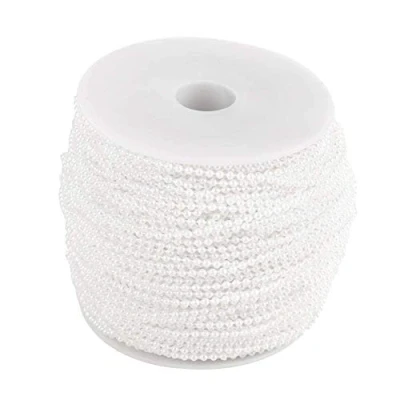 Abbildung von Walfront 100 m Perlenband Kunstperlen, Perlenkette für Perlen Girlande, Hochzeit Perlenschnur Basteln Dekoration, Durchmesser 2,5 mm Perlengirlande(weiß)