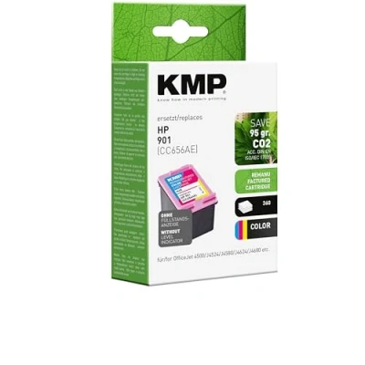 Abbildung von KMP Tintenpatrone passend für HP 901 (CC656AE) 3 farbig Officejet 4500J 4524J 4580J 4624J 4680 etc.