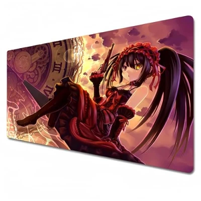 Abbildung von Odrys DATE A LIVE Mauspad, Anime groß, Gaming rot, XXL 900 x 400, Schreibtischunterlage, wasserdicht, rutschfest, Tokisaki Kurumi (80 30 0,3 cm)