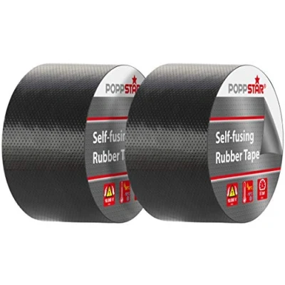 Abbildung von POPPSTAR selbstverschweißendes Universal Isolierband und Dichtungsband, LxBxH 5m x 50mm 0,76mm, schwarz, Set aus zwei Rollen