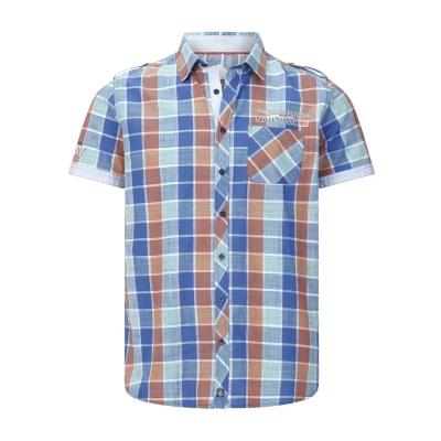 Abbildung von Jan Vanderstorm Kurzarm Malmfinn Hemd, Herren, Größe: 2XL, Blau kariert
