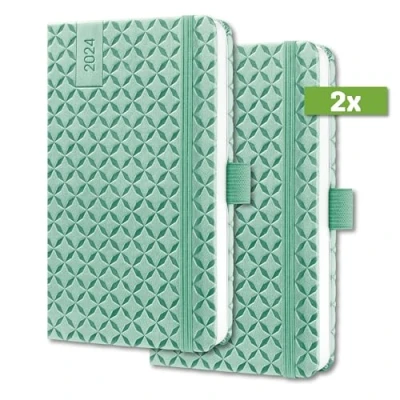 Abbildung von SIGEL J4126/2 Wochenkalender Jolie 2024, ca. A6, mintgrün, Hardcover, Gummiband, Stiftschlaufe, Einstecktasche, 174 Seiten, aus nachhaltigem Papier, Terminplaner, 2 Stück