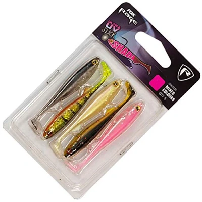 Abbildung von Fox Rage Slick Shad Mixed UV Colour Pack 5 Gummifische, Länge:7cm