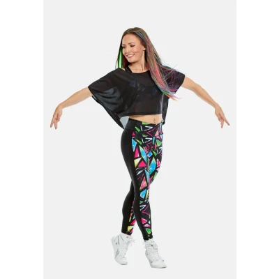Abbildung von Winshape Damen Kurzes, Leicht Transparentes Mesh Dance Top Dt106 T Shirt, Schwarz, S EU
