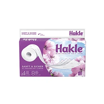 Abbildung von HAKLE Toilettenpapier &quot;Sanft &amp; Sicher&quot; 4 lagig, 1er Pack 8 Rollen (1 St)