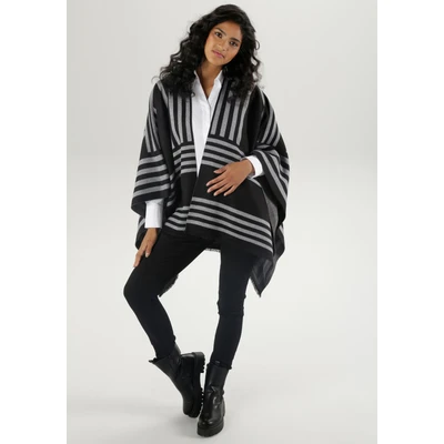Abbildung von Aniston SELECTED Strickponcho, Cape mit Fransen NEUE KOLLEKTION
