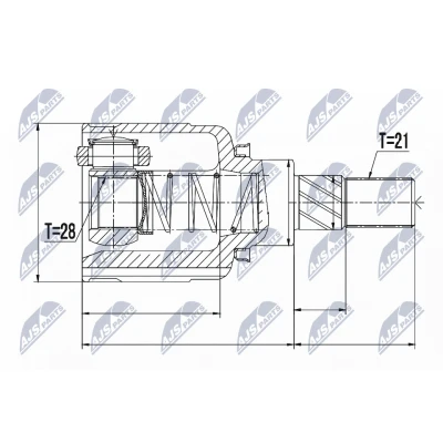 Abbildung von NTY NPW RE 053 Gelenksatz Schaltgetriebe Hinterachse rechts, links, DACIA: Duster SUV
