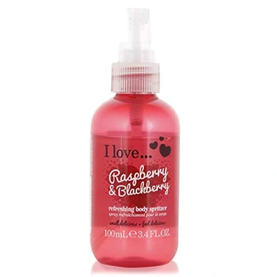 Abbildung von I Love Raspberry &amp; Blackberry Body Spritzer, Formulated With Natural Fruit Extracts to Keep You Cool Fragranced, Travel Size Essential Providing On The Go Refreshment, Vegan Friendly 100ml
