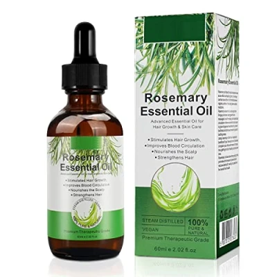Abbildung von Ätherisches Rosmarinöl für Haarwuchs, Haare, Vermeidung von Haarausfall und Förderung Haarwachstum, das Wachstum Wimpern, pflegt die Kopfhaut Männer Frauen, 60 ml