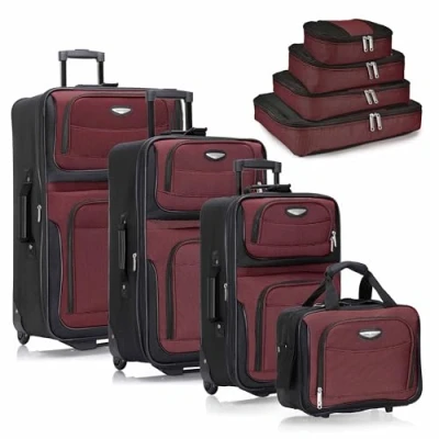 Abbildung von Travel Select Amsterdam Erweiterbares Rollgepäck, Burgunder, Checked Large 29 Inch, Rollgepäck