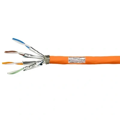 Abbildung von LogiLink Professional CPV0058 CAT 7 1000MHz LSZH (Low Smoke Zero Halogen) Netzwerk Installations Kabel mit Feuer Schutzklasse: Dca, AWG23 S/FTP 25m simplex, orange