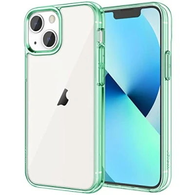 Abbildung von JETech Hülle für iPhone 13 6,1 Zoll, Nie Vergilbung Stoßfeste Stoßstange handyhülle, Anti Kratzt Transparent Rückseite (Nachtgrün)