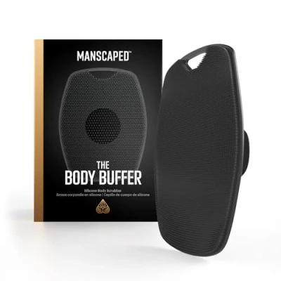 Abbildung von MANSCAPED® The Body Buffer Premium Silikonwäscher zum Pflegen, reinigen und Peelen Ihrer Haut schäumende Borsten mit ergonomischem, rutschfestem Griff, leicht zu