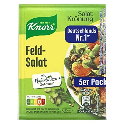 Abbildung von Knorr Salatkrönung Feldsalat für ein leckeres Salatdressing mit natürlichen Zutaten* 15x 5er Pack (15 x 52 ml)