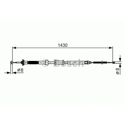 Abbildung von BOSCH 1 987 482 389 Handbremsseil 1430 FIAT: Panda II Schrägheck