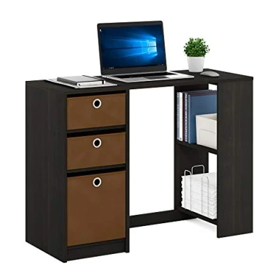 Abbildung von Furinno JAYA Moderner Computerschreibtisch, Schreibtisch, PC Tisch, Espresso, 100.1 (B) x 74.4 (H) 39.9 (T) cm