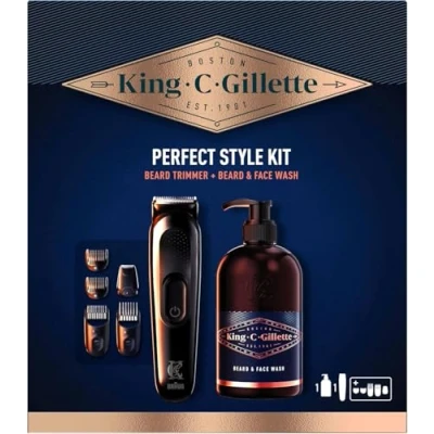 Abbildung von King C. Gillette Herren Perfect Style Bart Kit Geschenkset mit Trimmer und Gesichtswäsche