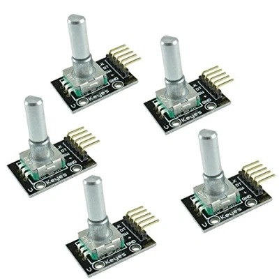 Abbildung von DollaTek 5Pcs 360 Grad Drehgebermodul KY 040 Brick Sensor Development Board mit Knopfkappe Potentiometer KIT DIY für Arduino