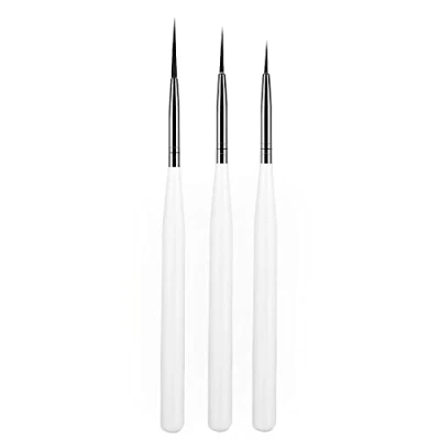 Abbildung von luoshaPUCY Nageldesign Pinsel, [3 Stücke] Nagel Art Liner Pinsel Professional Nailart Fineliner für DIY Nail Salon Design (Weiß)