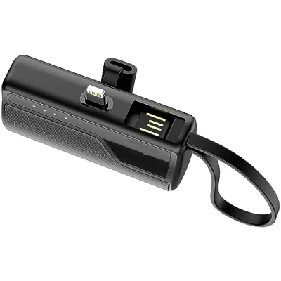 Abbildung von revolt Powerbank Lightning: Mini für Smartphone und iPad, 8 PIN Stecker, 4.500 mAh, 10 Watt (Akkupack, Lightning, Kleine)
