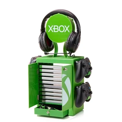 Abbildung von Numskull Offizieller XBOX Grüner Gaming Schrank, Controller Halter, Headset Ständer für PS5, Series X S, Nintendo Switch Offizielles Merchandise