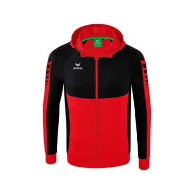 Abbildung von Erima Fussball Teamspor SIX Wings Sweatjacke, Herren, Größe: Small, Rotschwarz