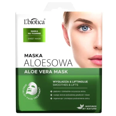Abbildung von L&#039;biotica Aloe Vera Maske auf Gewebe reinigt und regeneriert 23 ml