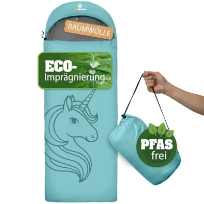 Abbildung von outdoorer Kinderschlafsack Dream Express Deckenschlafsack für Kinder, mit Baumwolle gefüttert (Aqua)
