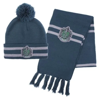 Abbildung von CERDÁ LIFE&#039;S LITTLE MOMENTS Unisex Kinder Harry Potter Mützenset für den Winter Slytherin Schal Mütze Set Grün Müzenset, Einheitsgröße