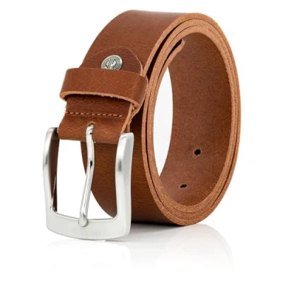 Abbildung von LINDENMANN Leder Gürtel Herren 40 mm breit, Vollrindleder cognac, Größe/Size:115, Farbe/Color:braun
