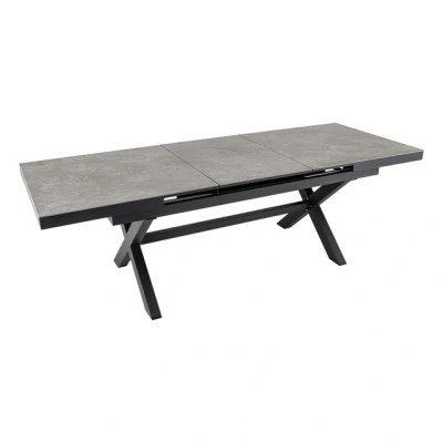 Abbildung von riess ambiente Gartentisch EMPIRE 180 240cm hellgrau / anthrazit (Einzelartikel, 1 St), Outdoor · Keramik Aluminium ausziehbar Terrasse Modern Design