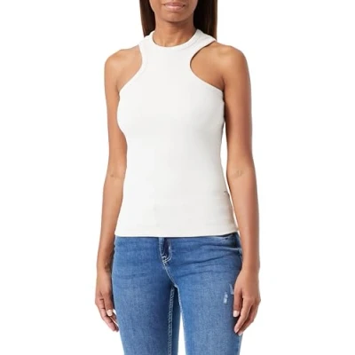 Abbildung von Replay Damen Top mit Stretch, Chalk 562 (Weiß), XXS