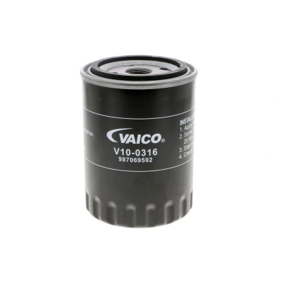 Abbildung von VAICO V10 0316 Ölfilter 3/4 16 UNF Original Qualität mit einem Rücklaufsperrventil Anschraubfilter VOLKSWAGEN: TRANSPORTER 4 Bus, GOLF 3