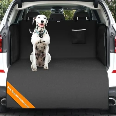Abbildung von KYG Universal Kofferraumschutz mit Seitenschutz 185 * 115 48cm Hundedecke XXL Wasserdicht, rutschfest, Kratzfest, Kofferraumdecke für Auto, Kombi, Van &amp; SUV, Schwarz