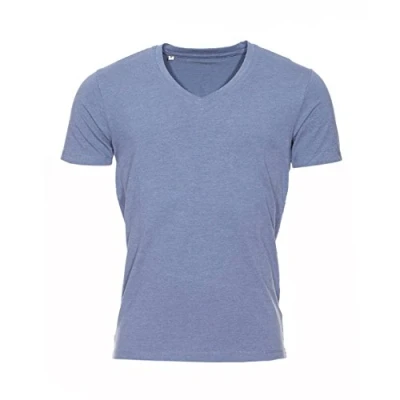 Abbildung von SELECTED HOMME Herren T Shirt Pima Drill Ss Deep V neck Noos Id, Blau (Vintage Indigo), Medium (Herstellergröße: M)