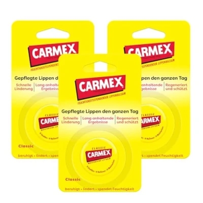 Abbildung von Carmex Classic Lippenbalsam, in Dosen, 3er Set (3 x 8,4 ml)
