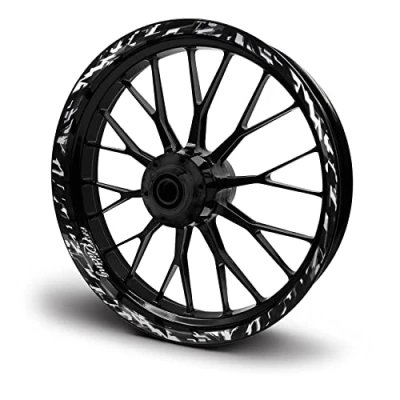 Abbildung von 16 teiliges Set Felgenrandaufkleber Sticker für Motorrad Auto Felgen Future Design Komplett Felgenaufkleber 15&quot; 16&quot; 17&quot; 18&quot; 19 Zoll MR017 (Silber Metallic, Glanz)