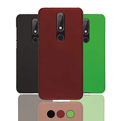 Abbildung von PhoneNatic case kompatibel mit Nokia 6.1 Hülle grün gummiert Hard Cover