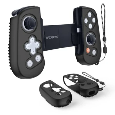 Abbildung von Handle Schutzhülle für Backbone One Mobile Gaming Controller mit Lanyard, Silikon Grip Case Cover Kompatibel Griff 1st 2nd Gen (Schwarz)