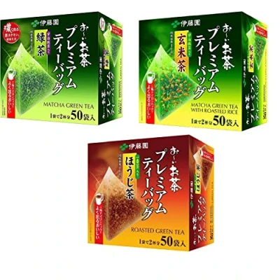 Abbildung von Itoen o i ocha Premium japanischer grüner Tee, 3 Aroma Set Tee mit Matcha &amp; Genmaicha Gegrillter Reitee Hojicha gerösteter 50 Teebeutel pro Geschmack